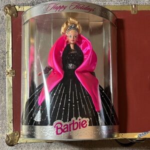 Classic 1998 Barbie Holiday Edition in Pink and Black Gown
